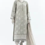 EMBROIDERED 3PC UNSTITCHED SUIT - GREY
