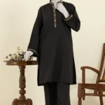 EMBROIDERED WOMEN STITCHED 2PC SUIT - BLACK