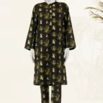 PRINTED WOMEN STITCHED 2PC SUIT - BLACK